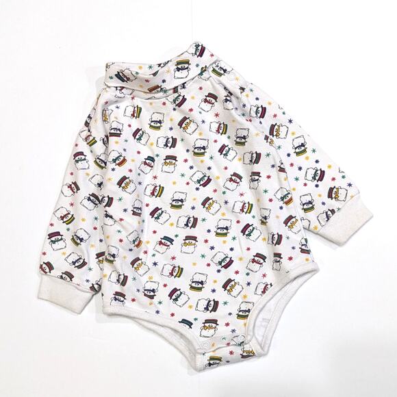 Vintage Circo Onesie Baby Boys Size 3-9m White Snowman Christmas Turtleneck - Picture 1 of 5